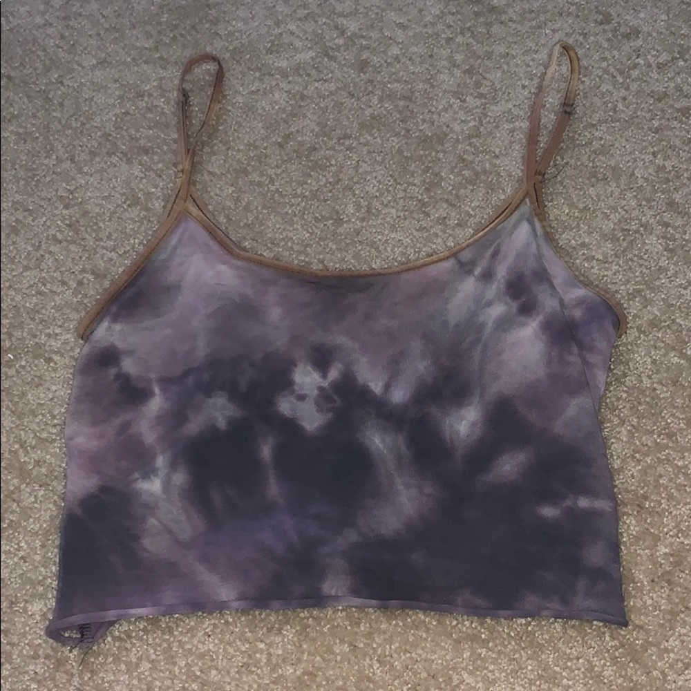 purple tie-dye crop top